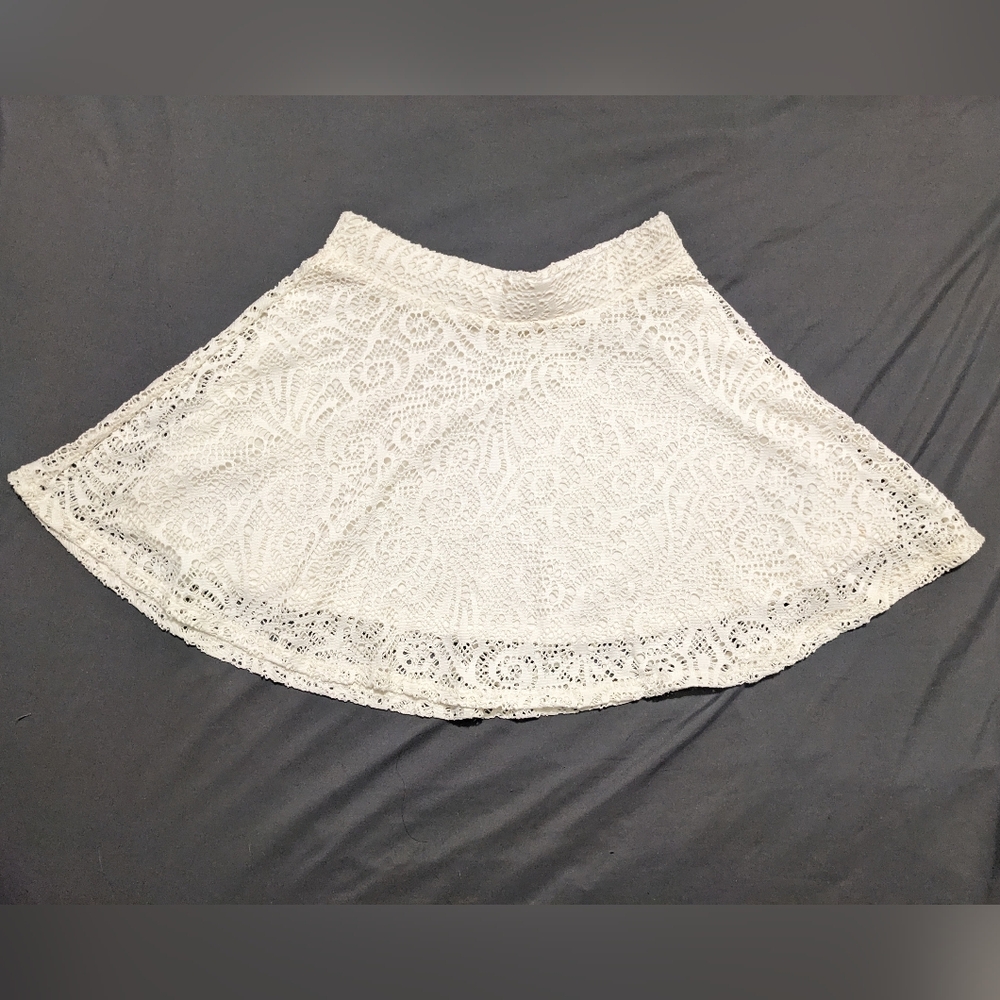 Aeropostale White Lace Skater Skirt